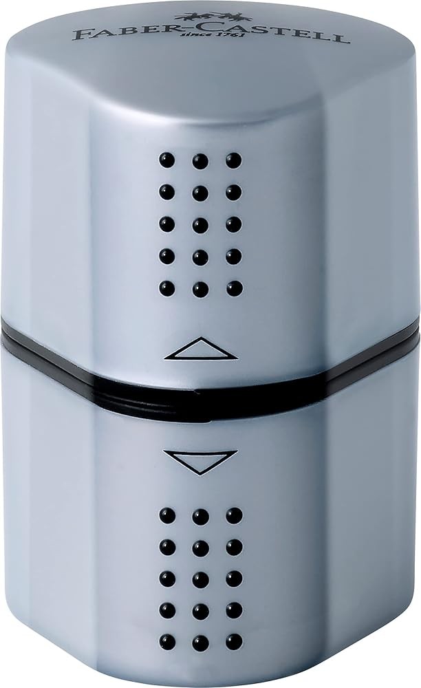 Faber-Castell 183800 - Dosenspitzer Grip 2001, 3in1, Anspitzer mit Behälter fü