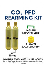 2 PACK - A/M 33g Co2 Rearming Kits for PFD Inflatable Life Jacket Replacement