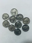 1950’S Washington Quarters 10 Coin Lot  90% Silver. 8 With Mint Mark.