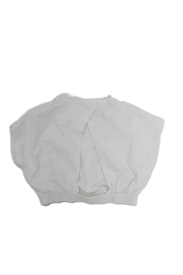 Zara Girls Solid Short Sleeve Pullover  T-Shirt Top White Size 8 - Image 2 of 3