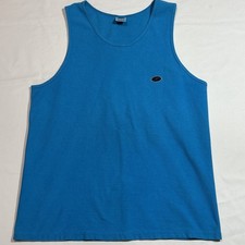 VINTAGE Speedo Tank Top Adult Large Blue Scoop Neck Cotton Swim Beach Men