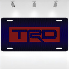 Toyota Racing Development Trd Pro Blue Carbon Fiber Red Black License Plate 6x12