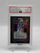 2022 Panini Chronicles - Prizm Black Jameson Williams Auto /49 #PB-13 - PSA 10