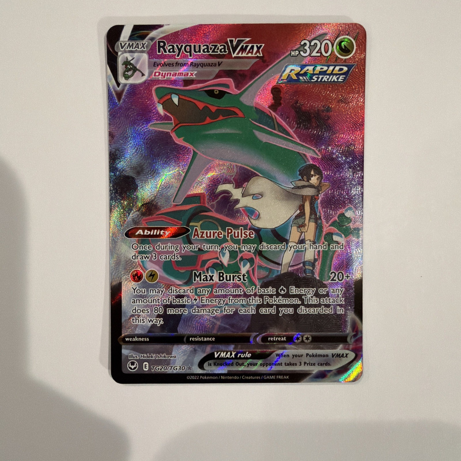 Pokemon TCG Rayquaza VMAX TG20/TG30 Silver Tempest Near Mint Raw Gradeable 