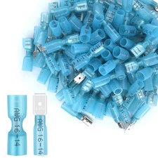 100PCS Heat Shrink Spade Connectors,16-14AWG Female Male Fully Insulated Term...