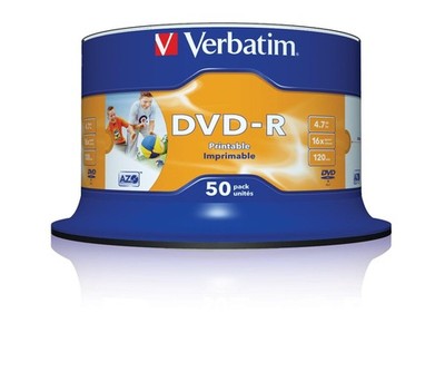 Verbatim DVD-R 4.7 GB 16x, 50er Spindel photo printable