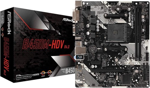 Asrock B450M-HDV Amd B450 Am4 Micro ATX 2 DDR4 VGA DVI HDMI M.2