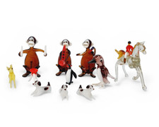 Collection of Glass Miniature Animal Sculpture Murano Bimini Style x10 Glass Art