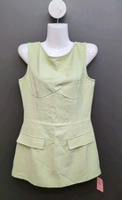 Pretty Little Thing  Woven Pocket Detail Sleeveless Skort Romper US 6 Sage Green