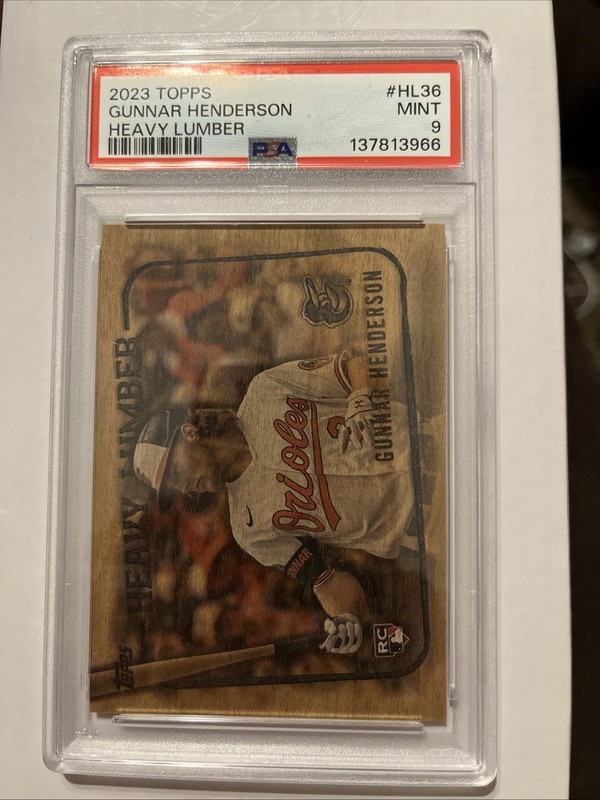 GUNNAR HENDERSON RC PSA 9 MINT 2023 TOPPS HEAVY LUMBER ORIOLES ROOKIE HL36 ⚾️ 🔥