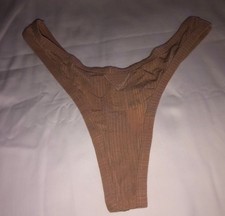 Aerie Women's High Cut Thong Panties Medium NWT Brown