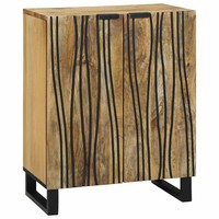 Sideboard Massivholz Mango Natur 60 X 33,5 X 75 Cm Landhausstil