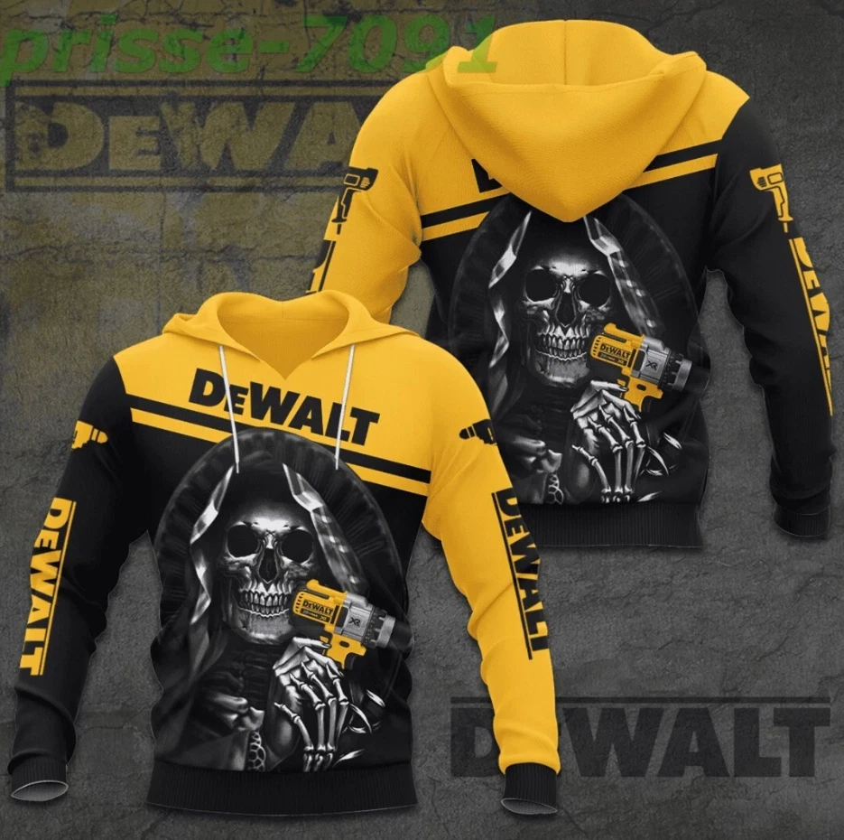 New Dewalt Men Hoodie 3D All Over Print Pullover Men Hoodie