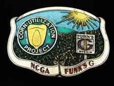 QF09149 VINTAGE 1980s **FUNKS G HYBRID** FARMING & AGRICULTURE BELT BUCKLE