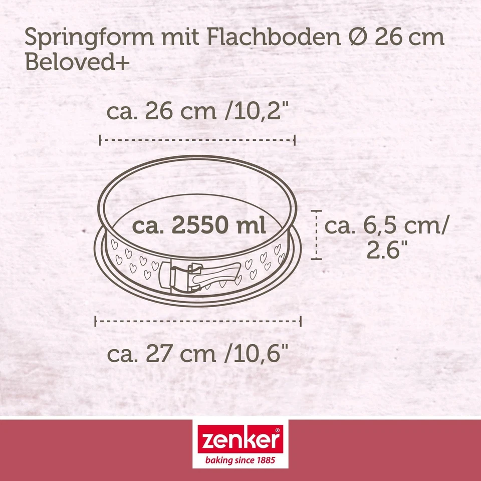 Springform mit Flachboden Ø26 cm – Backform mit Herz-Prägung, PFAS-frei, Idea... - Bild 4 von 4