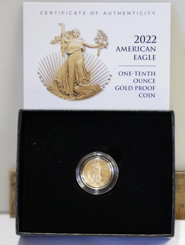 2022 W US Proof Gold Eagle 1/10th $5 Original w/ Box/Papers