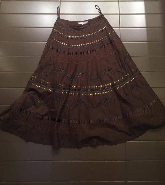 Women Laura Ashley Skirt Brown 42