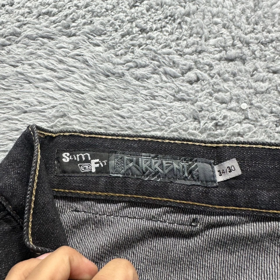 Jeans Vintage Current Para Hombre 34x30 Negro Lavado Oscuro Algodón Calce Ajustado Denim Foto 3 de 4