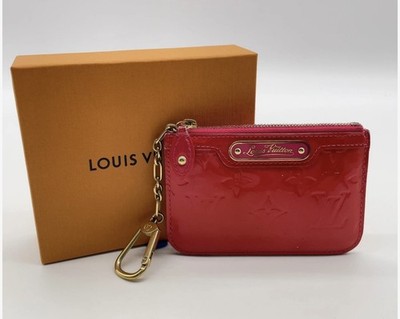 Louis Vuitton Monogram Pochette Cles Pink/Red key chain key pouch wallet 
