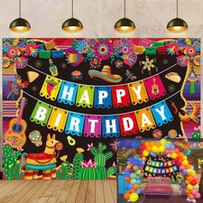 Mexican Happy Birthday Backdrop 7x5FT Mexican Fiesta Themed Birthday Party De...