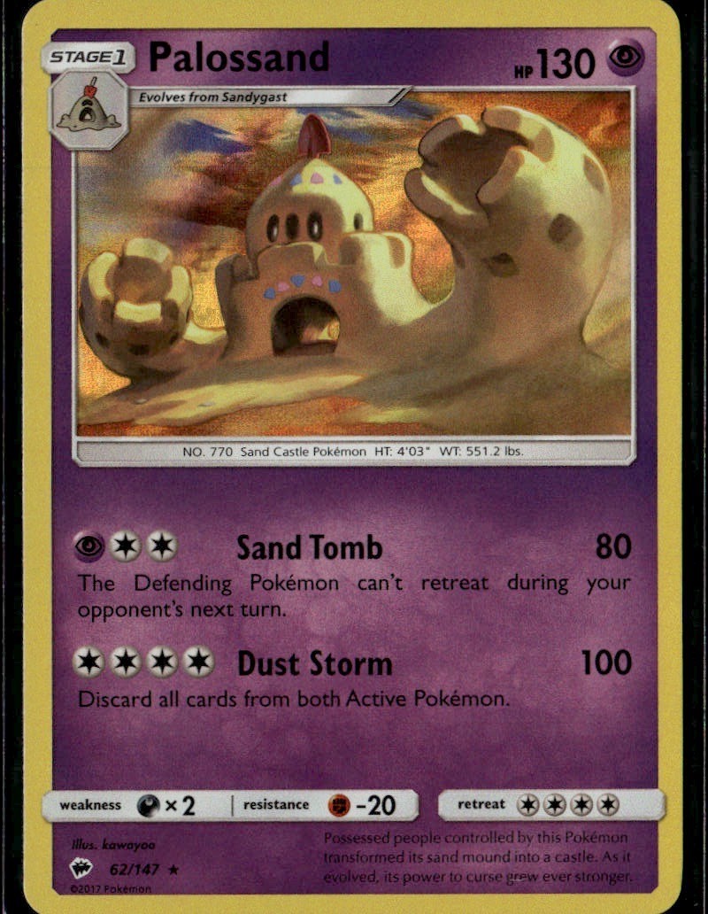 Palossand Holo Rare SM Burning Shadows 62/147 Psychic Holo Pokemon Card