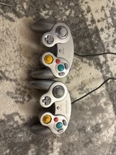 Lot of 2 Nintendo Gamecube Controller Silver Model DOL-003 Tested Japan B92