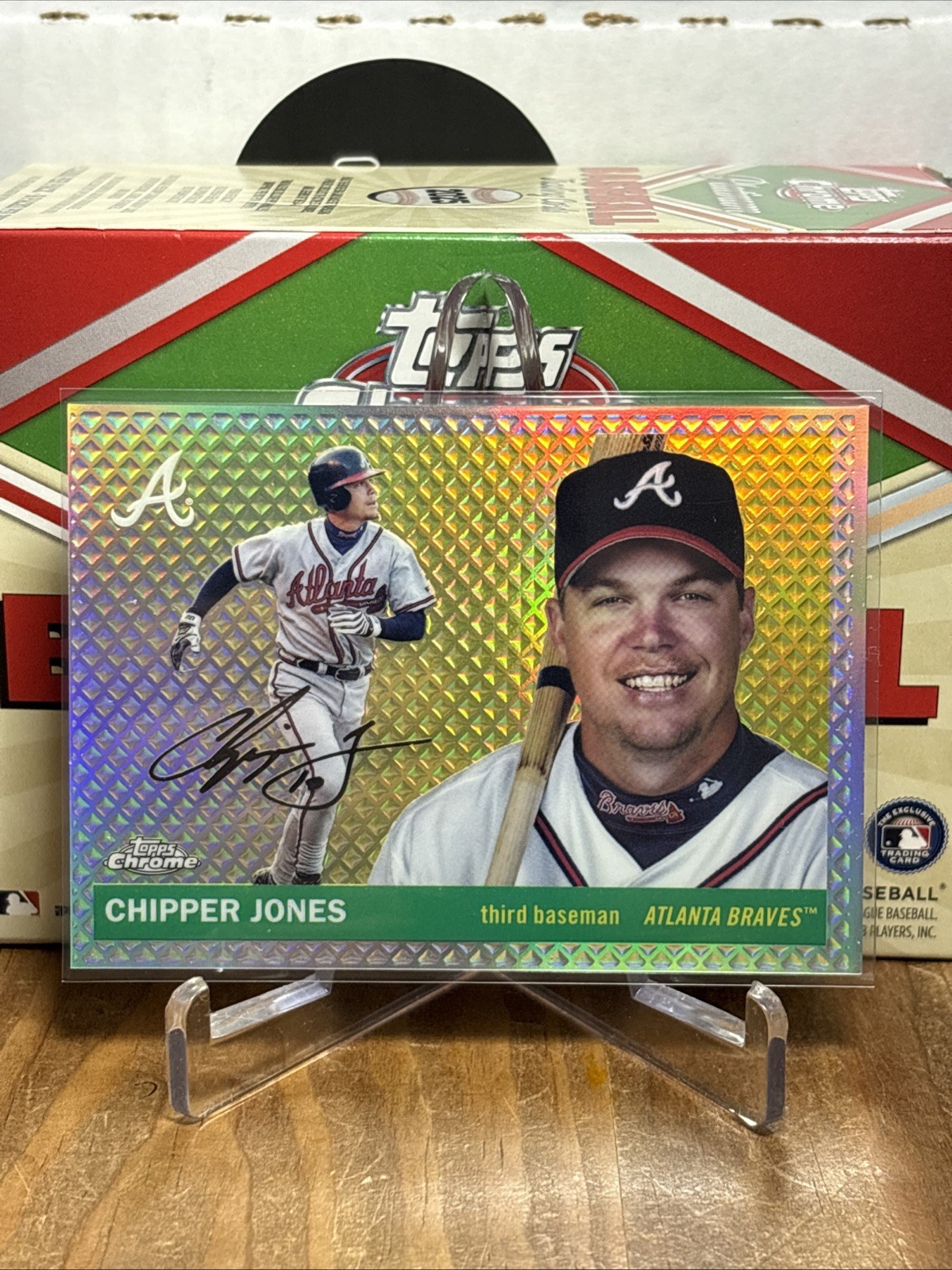 2025 Topps Chrome Platinum Chipper Jones #374 Diamond Etch Refractor /55