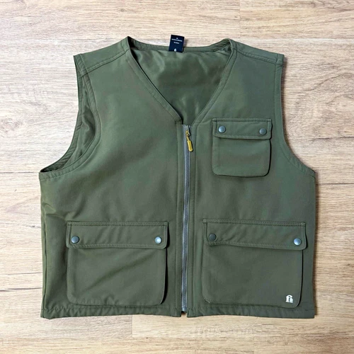 Fielder Bonobos Men’s Green Utility Vest XL Zip/Snap Pockets Polyester - product listing photo