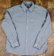 Camisa Converse One Star Para Hombre Botones Talla XL Azul Verde Blanco Cuadros Manga Larga