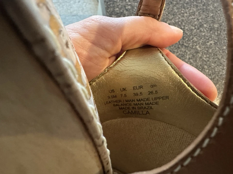 Tamancos anabela SAM EDELMAN Camilla marrom Y2K cravejados de madeira tamanho 9,5 - Imagem 3 de 4