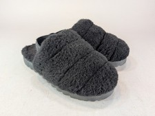 UGG Super Fluff Slipper Black Platform Slingback Sandals Women's Size 10