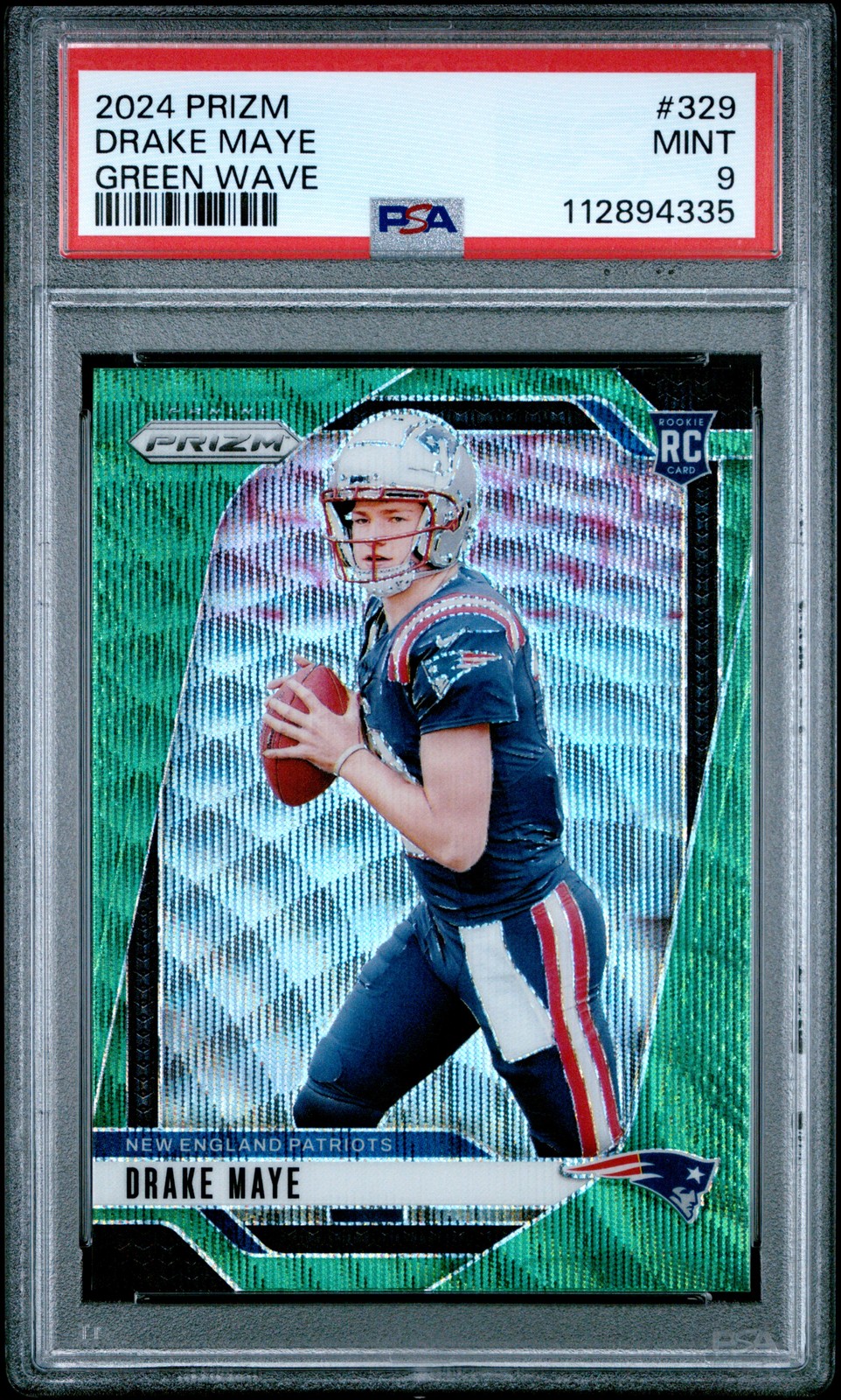 2024 PANINI PRIZM GREEN WAVE #329 DRAKE MAYE ROOKIE RC PSA 9