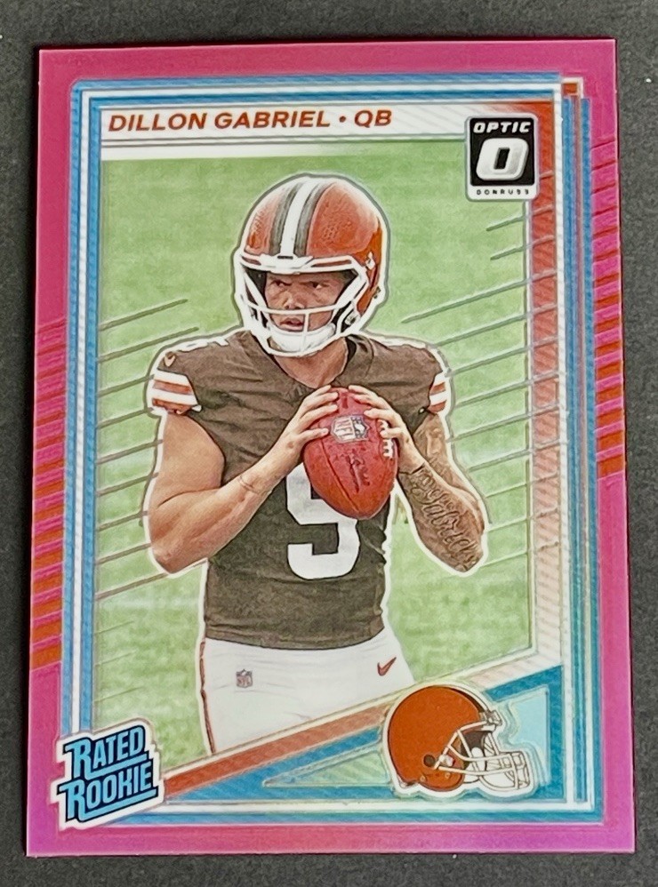 2025 Donruss Dillon Gabriel Rated Rookie Pink Optic Preview RC #316 Browns