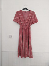 Pretty Pink and White Polka Dot Summer Dress Size 3XL Midi Lightweight Holiday