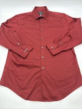 Alfani Slim Fit Button Up Shirt Mens Size L Red  Black . 40004