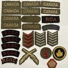 ORIGINAL WW2 CANADA ARMY MILITARY PATCH LOT BATTLEDRESS HQ RCCS CROWN RANK