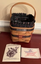 Vintage Longaberger 1993 Inaugural Basket W/ Liner, Protector & Booklet 8” X 5”