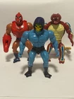 Vintage He-Man MOTU Figure Lot – Skeletor, Whiplash, Clawful + Bonus 3D Weapons