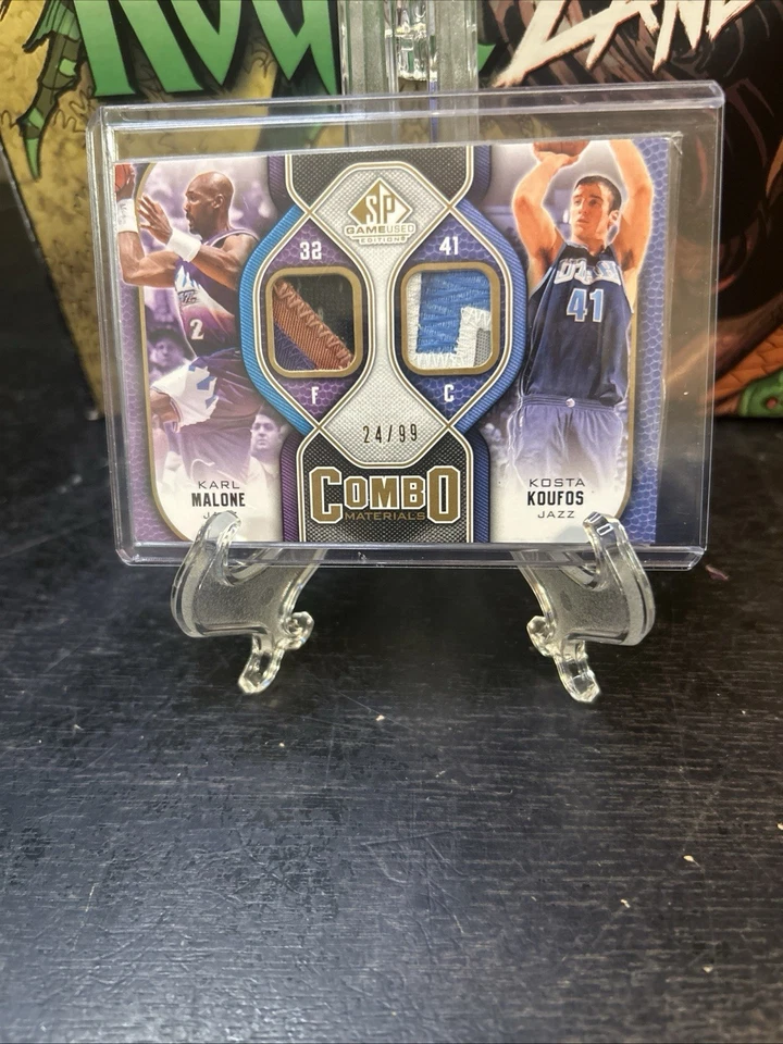 2009-10 SP Game Used - Combo Materials Karl Malone Koufos 3 color Jersey #24/99 - Image 2 of 3
