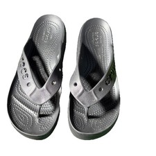 Crocs Baya II Flip Flop Sandals Womens 7 Black Slip-On Iconic Comfort Beach Shoe