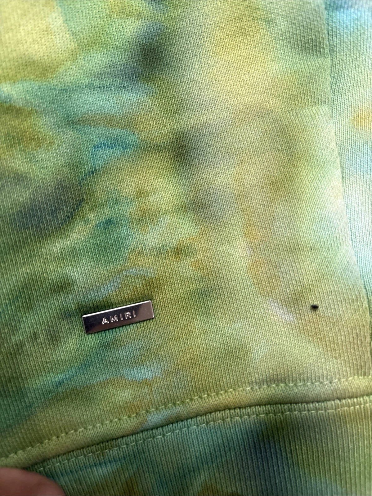FELPA CON CAPPUCCIO AMIRI VERDE TIE DYE BONES