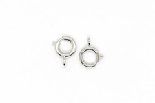 Rhodium Plated 7mm Spring Ring Clasp w/ Open ...