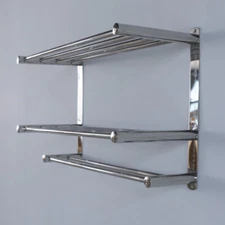Wall Mount 3 Tier Bathroom Towel Rack Stainless Steel Towel Shelf