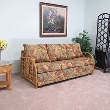 Made in USA Premium Contract Quality Rattan Queen Sofa Sleeper Bed
