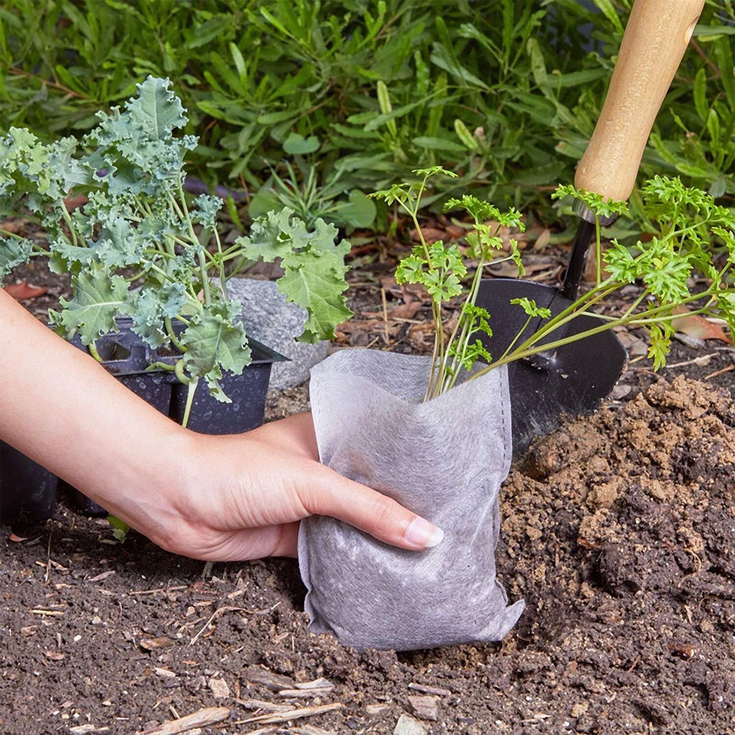 100x Plant Grow Bags Biodegradable Nonwoven Fabric Nursery Bag