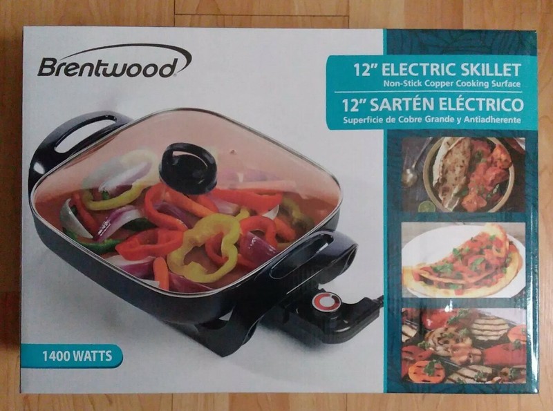 New Brentwood Appliances SK-66 12-Inch Nonstick Copper Electric Skillet