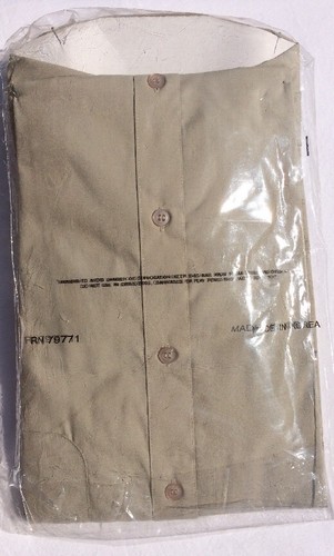 NWT BRIAN BROTHERS COLLECTION Sz L 16-16.5 Long Sleeve Tan Khaki DRESS SHIRT - Picture 5 of 5