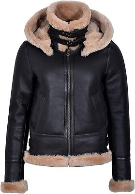 Pilotenjacke Lederjacke Lammfell Damen Leather Jacket Lederjacken