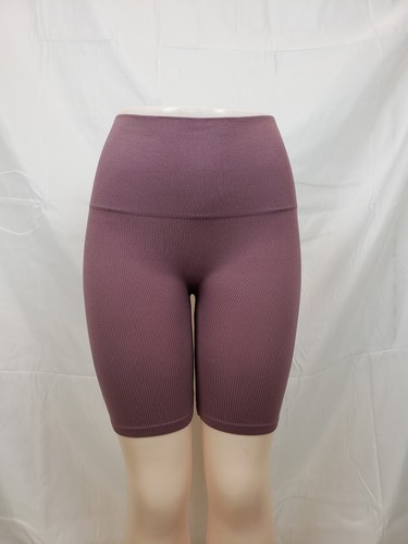 WOMEN SOLID BASIC SEAMLESS HIGH WAIST STRETCH LEGGING SHORTS SM71115-1 - Picture 2 of 18