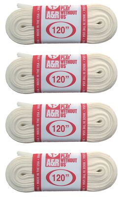 A&R Sports Figure Skate Laces, 120'' - White (4-Pack)